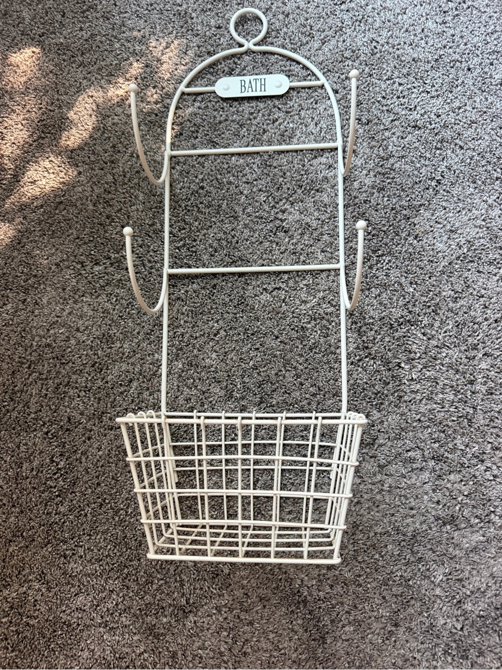 White Bath Wall Organizer Basket